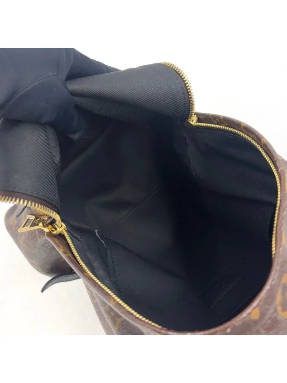 Louis Vuitton Palm Springs PM Monogram Leather Brown Black Backpack Gold